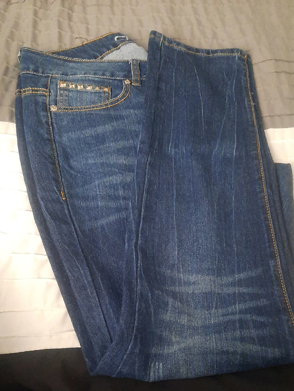 Womens Coogi Dark Blue Denim Jeans - Classic Straight Fit